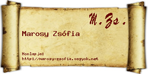 Marosy Zsófia névjegykártya